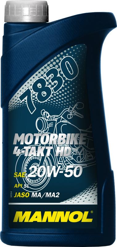 7830 MANNOL 4-TAKT MOTORBIKE HD 20W50 1 л. Минеральное моторное масло для V-образных 2-х цилиндровых двигателей мотоциклов 20W-50